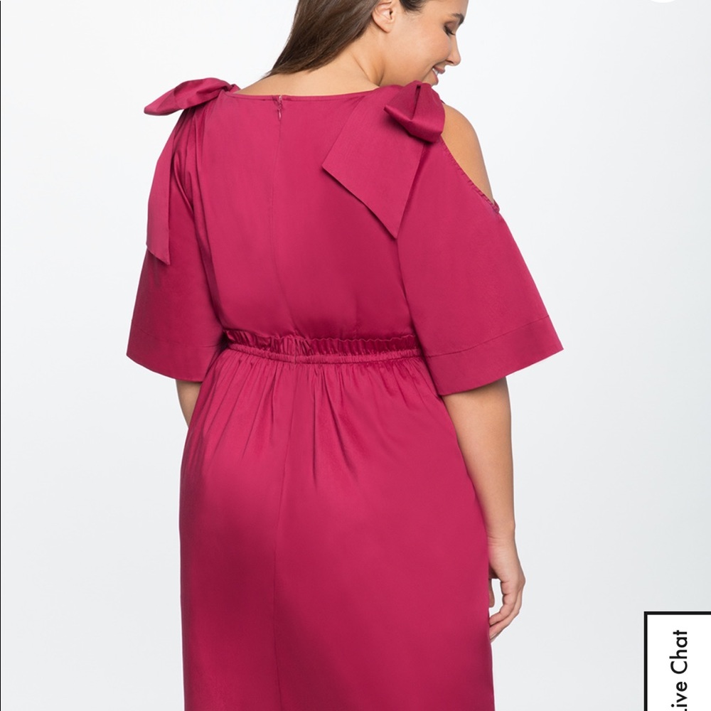 Eloquii Bow Tie Cold Shoulder Dress - Picture 3 of 9